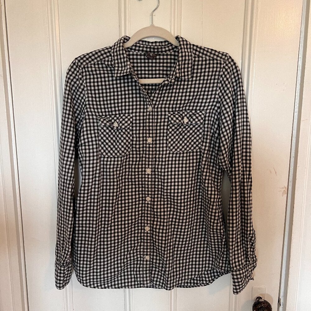 Eddie Bauer Women's Plaid Long Sleeve Button Down Shirt Size TM